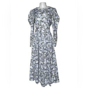 VTG Laura Ashley Made in Great Britain Floral Prairie Dress UK 12 USA